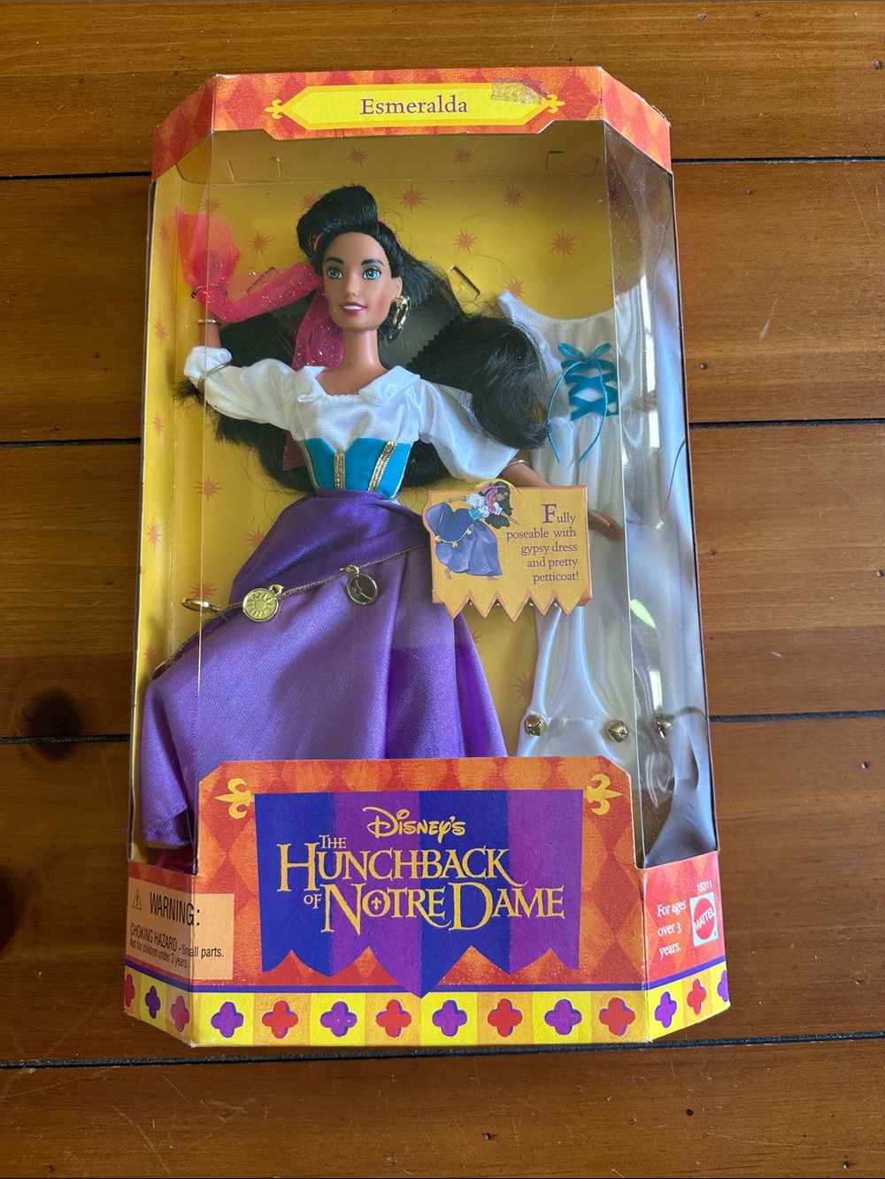 Vintage Disney Esmeralda Collector Doll — Purple, Teal & White Costume